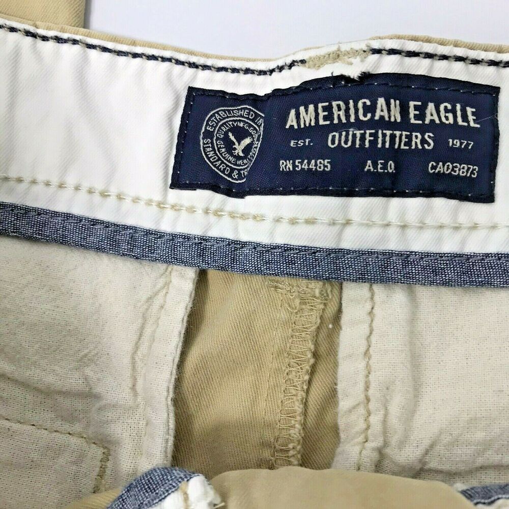 American Eagle Khaki Pants Mens‎  26 x 27 Tan Original Straight Uniform School - Picture 3 of 11